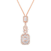 2.40ct 18k Rose Gold Diamond Pendant